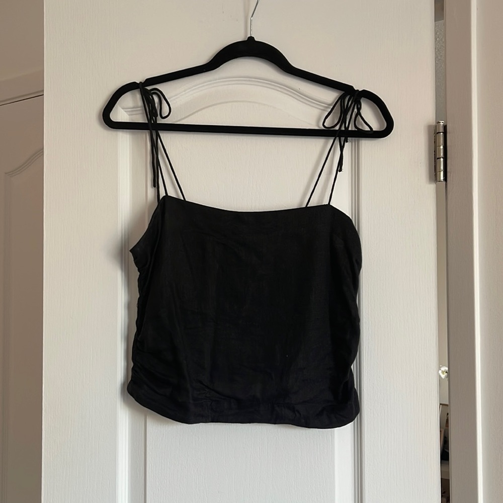 Black linen Top H&M